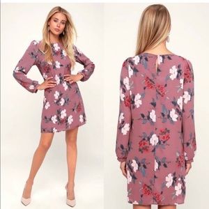 Lulu’s Rosalinda Floral Long Sleeve Shift Dress